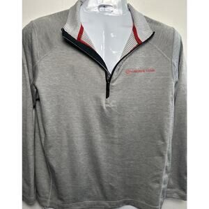 Vineyard Vines Sankaty 1/2 Zip Pullover Mens M Gray Red Performance Long Sleeve
